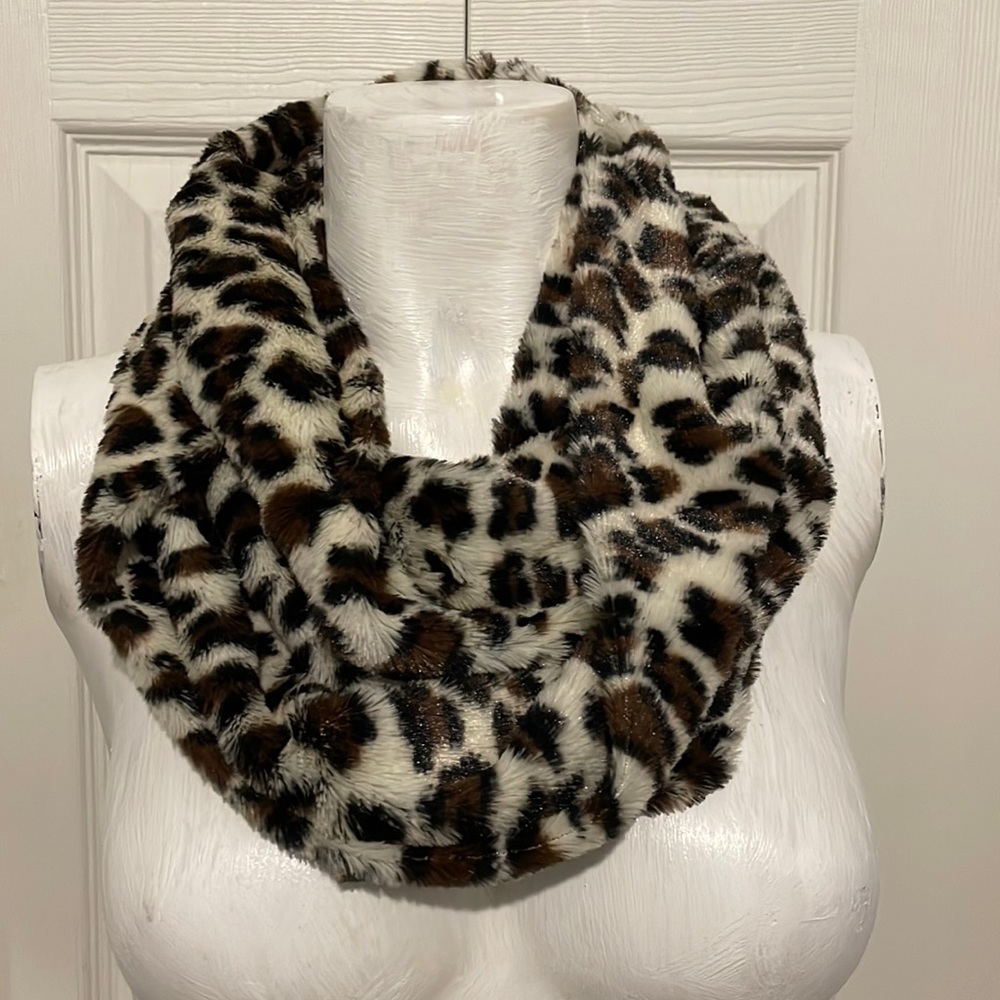 Animal print double infinity scarf.